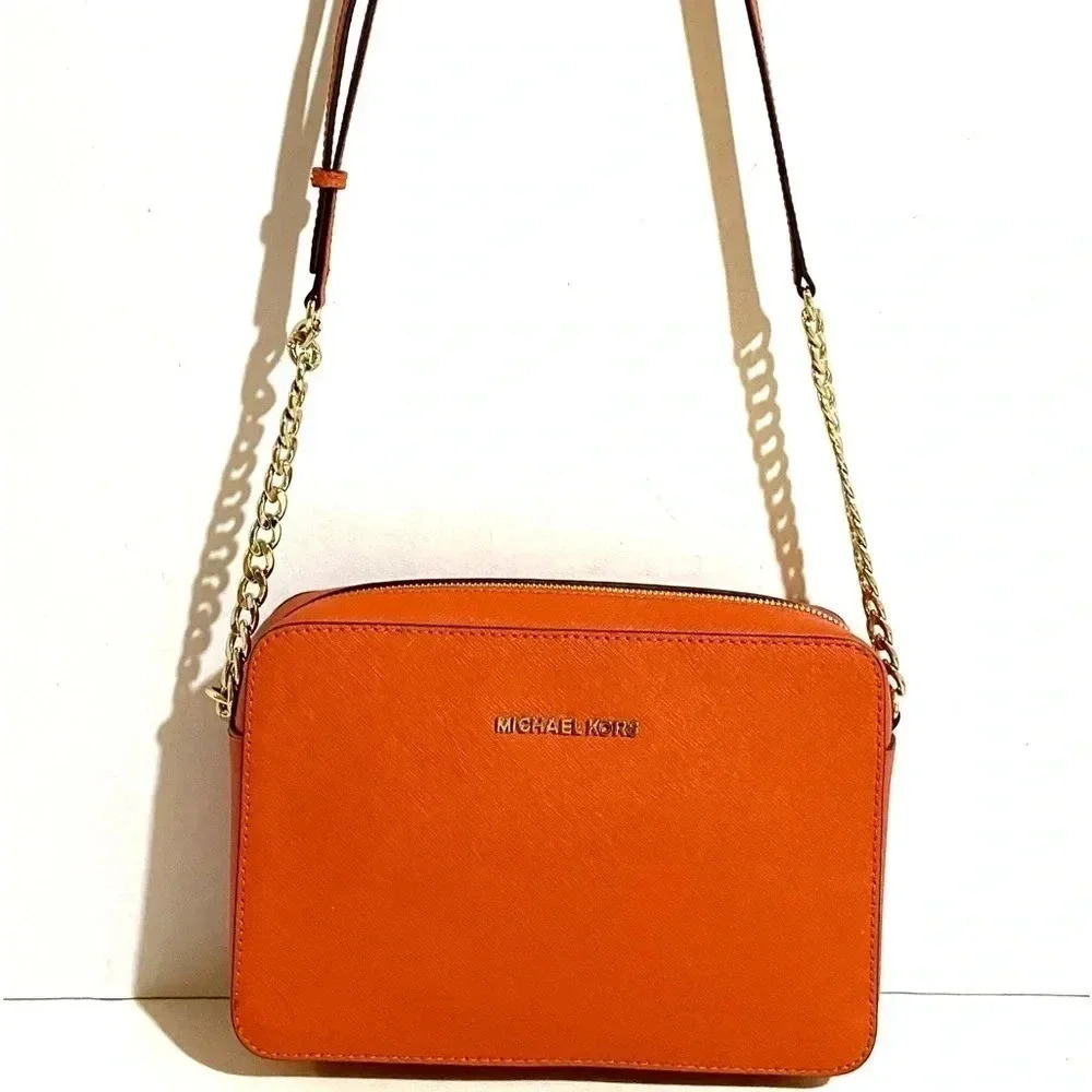 Michael kors orange saffiano leather crossbody handbag - Picture 8 of 15